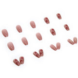 Hnzxzm 24Pcs/Set Long T Glitter Wearing Reusable False Nails Nail Art Full Cover Artificial Fake Nails Ballerina False Nail