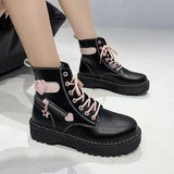 Hnzxzm Autumn Winter New Boots Women Black Platform Cute Pink High-top Lolita Boot Female Student Kawaii Japanese Shoes