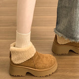 Hnzxzm Winter Warm Plush Women Snow Boots Fashion Short Booties Comfort Thick Heel Cotton Shoes