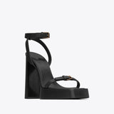 Hnzxzm Thin Band Buckle Ankle Strap Shoes Chunky Platform High Heels Buckle High Heels Pumps Women Square Head Thick Heel Ladies Shoes