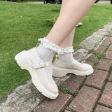 Hnzxzm New Lolita Shoes Japanese Mary Jane Shoes Women Retro Girls Students JK Uniform Platform Shoes Cosplay High Heels