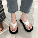 Hnzxzm Fashion Flip Flops Summer Shoes Women Flat Platform Casual Slippers Outdoor Beach Sandals Thick Bottom Non-slip Home Slides