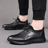 Hnzxzm Spring and Autumn New Casual Men's Shoes British Breathable Men's Business Casual Leather Shoes Male Designer Sneakers