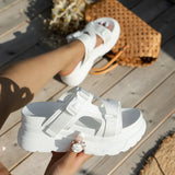 Hnzxzm New Summer Platform Slippers Women's Sandals 2024 Fashion Women Buckle  Wedges High Heel Sandales Open Toe Woman Beach Slides