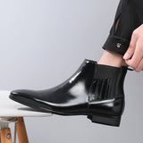 Hnzxzm Men's Classic Retro Chelsea Boots Men Fashion British Style Short Ankle Boot Mens Casual High-top Leather Shoes New Arrive