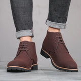 Hnzxzm Fashion Men Classic Suede Leather Chelsea Chukka Boots for Man Ankle Casual British Style Short Boot High-Top Shoes Winter