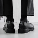 Hnzxzm New Fashion Vintage Black Men Casual  Luxury Shoes Business Formal Dress Leather Loafers Round Toe Work Wedding Designer Shoes