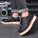 Hnzxzm Casual High Quality Men's Shoes lace up Leather Casual Shoe outdoor Comfortable Lined Fashion Shoes Men's Shoes