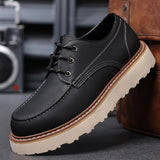 Hnzxzm Casual High Quality Men's Shoes lace up Leather Casual Shoe outdoor Comfortable Lined Fashion Shoes Men's Shoes