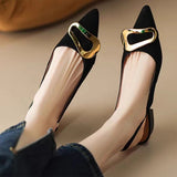 Hnzxzm Suede Women Shoes Pointed Toe Fashion Sandals New Slingback Designer Dress Slippers Casual Slides Chaussure Femme