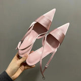 Hnzxzm Pointed Toe Women Sandals Fashion High Heels Shoes Summer New 2024 Sexy Slippers Elegant Slingback Pumps Dress Zapatos Mujer