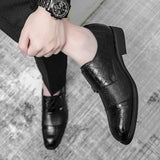 Hnzxzm Fashion Business Leather Oxfords Italy Style Shoes Manager Formal Dress Shoes Wedding Brogue Shoes Men's Shoes Plus Size 38-48