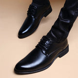 Hnzxzm Men Wedding Leather Business Men's Dress Pointed Casual Youth British Style Inner Heightening Spring 2024 New Arrivals Shoes