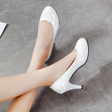 Hnzxzm 2024 High Heels Shoes Women White Wedding Shoes Thick High Heels Fashion Party Pumps Footwear Black Red Big Size 35-41