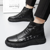 Hnzxzm Spring Autumn Trendy 2025 Male Shoes High Cut Men's Boots Quality Cheap Casual Hot Selling Low Price Footwear Original Deals New