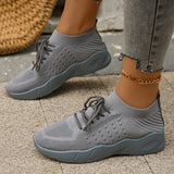 Hnzxzm Breathable Knitted Athletic Shoes for Women 2024 Spring Low Top Casual Flat Shoes Woman Plus Size 43 Lightweight Tennis Sneakers