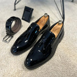 Hnzxzm New Black Loafers for Men Patent Leather Tassels Wedding Business Men's Formal Shoes Size 38-45 Free Shipping men shoes