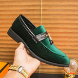 Hnzxzm Men's Banquet Casual Leather Shoes Business Fashion Oxford Shoes Men Loafers Handmade Business Social Moccasin Suede Dress Shoes