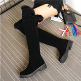 Hnzxzm Hot Warm Snow Boots Women Winter Shoes Warm Fur Plush Over Knee High Boot Ladies Casual Low Rubber Heels Long Shoes Female