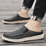 Hnzxzm 2024 Summer Men's Half Slippers Fashion Men's Flat Bottom Casual Shoes Soft Sole Cloth Shoes Support Shoes Men's Sports Shoes