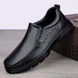 Hnzxzm Men Casual Shoes Breathable genuine Leather Men Loafers Business Office Shoes Men Moccasins Slip On men Shoe big size 48