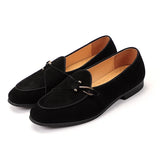 Hnzxzm Fashion Men's Casual Shoes Cow Suede Genuine Leather Men British Style Bowknot Loafers Mens Slip-on Outdoor Driving Flats New