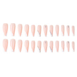 Hnzxzm 24Pcs Long Ballet French Girls Nail Art White Fake Nails Manicure Press On Nails False With Designs Artificial Wearing Reusable