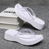 Hnzxzm Women's Slippers Flip-flops Outdoor High Rise Beach Shoes New Indoor and Outdoor Slippers Light and Versatile Slippers