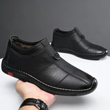 Hnzxzm Autumn Winter New Designer Leather Shoes for Men Casual Brushed Warm Loafers Shoes Men Fashion Male Shoe