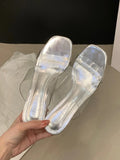 Hnzxzm Summer Transparent Slides Clear Shoes Open Toe Heeled Women's Slippers and Ladies Sandals Outside Non Slip Unique Footwear