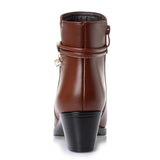 Hnzxzm New Fashion Soft Leather Ankle Boot High Heels Zipper Shoe Warm Fur Winter Boots Female Women Shoes Plus Size 43