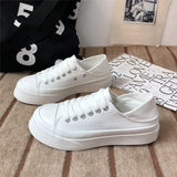 Hnzxzm Women's Shoes Round Toe Female Footwear Canvas White High on Platform Free Shipping Offer New Arrival Cheap Low Price Urban