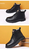 Hnzxzm New Men's Work Boots for Winter Designer Warm Wool Snow Boots Male Fashion Casual Solid Color Platform Cotton Shoes Man