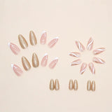 Hnzxzm 24Pcs/Box Ballerina Press on Nails False Set Round Coffin Artificial Cute Fake Nails Seamless Removable Fake Nail Art Decoration