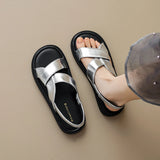 Hnzxzm Summer Women's Outdoor Flat Sandals Korean Style Simple Fashion Flat Shoes Ladies Casual Shoes Size 41-43