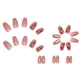 Hnzxzm 24Pcs/Set Long T Glitter Wearing Reusable False Nails Nail Art Full Cover Artificial Fake Nails Ballerina False Nail