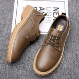 Hnzxzm Autumn Winter New Designer Platform Shoes Men Big Head Cow Leather Work Shoe Male Beef Tendon British Vintage Men's Shoes