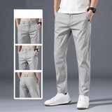 Hnzxzm Business Men Casual Suit Pants Spring Summer New Social Office Thin Male Clothes Fashion Streetwear Khaki Straight Trousers 5XL
