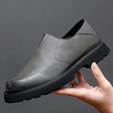 Hnzxzm Spring Autumn New Designer Men Shoes Comfortable Cowhide Outdoor Leather Shoes Male Breathable Platform Fashion Hiking Shoe