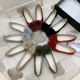 Hnzxzm single shoe woman Spring and Autumn Korean version square head suede women's flats big size casual shoes for women