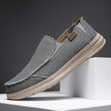 Hnzxzm Summer Denim Canvas Men Breathable Casual Shoes Outdoor Non-Slip Sneakers Comfortable Driving Shoes Men's Loafers Big Size 39-47