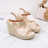 Hnzxzm Size 31-43 2023 Summer New Women Sandals Comfortable Wedge Heel High Heel Open Toe Heel Platform Ladies Beach Sandals