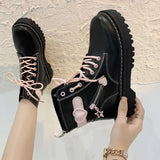 Hnzxzm Autumn Winter New Boots Women Black Platform Cute Pink High-top Lolita Boot Female Student Kawaii Japanese Shoes