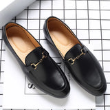 Hnzxzm Men's Casual Shoes Genuine Leather Mens Classic Retro Buckle Loafers Moccasins Men Comfortable Outdoor Driving Flats