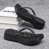 Hnzxzm Women's Slippers Flip-flops Outdoor High Rise Beach Shoes New Indoor and Outdoor Slippers Light and Versatile Slippers