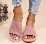 Hnzxzm - Sandals Women Elastic Force Summer Shoes Women Flat Sandals Casual Indoor Outdoor Slipper Summer Sandals For Beach Zapatos Mujer