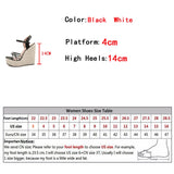 Hnzxzm Fashion Rhinestone Narrow Band Open Toe 14CM High Heels Wedge Sandals Women Summer Party Dress Buckle Strap Platform Shoes