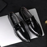 Hnzxzm Dress Shoe Men Casual Man Shoe Leather Loafers for Men Classic Shoes Red Plus Size Casual Men's Dress Shoes Office Business