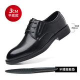 Hnzxzm 8cm Heel Men's Dress Shoes New Designer Cow Leather Increase Casual Spring Autumn Black Platform Wedding Shoes Male