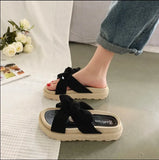 Hnzxzm Internet Hot Women Shoes Summer Fairy Style New Improve Fashion Platform Roman Lady Sands Flat Shoes